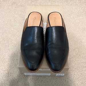 Madewell Frances Loafer Mule in Black Leather